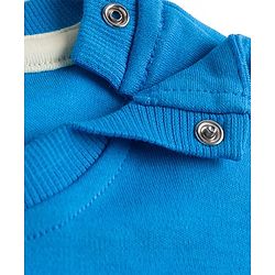 Bonfino 100% Cotton Knit Half Sleeves Oversized Chest And Back Printed T-Shirt & Cargo Shorts Set - White & Blue