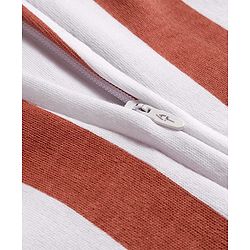 Bonfino 100% Cotton Knit Full Sleeves Sleepsuit With Stripes & Applique Pack Of 2 - White & Brown