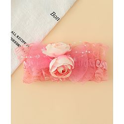 Bonfino Free Size Floral Design Headband - Dark Pink