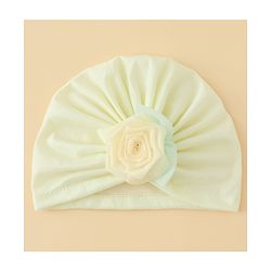 Bonfino  Turban Band & Socks Combo Set with Floral Applique - Light Yellow