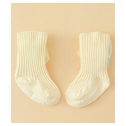 Bonfino  Turban Band & Socks Combo Set with Floral Applique - Light Yellow