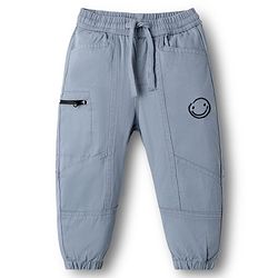 Bonfino Cotton Lycra Cargo Fit Jogger with Embroidery Detail - Blue