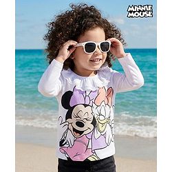 Bonfino Disney Single Jersey Knit Full Sleeves T-Shirt With Minnie & Friends Graphics - White