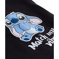 Bonfino Disney Single Jersey Knit Half Sleeves Drop Shoulder T-Shirts With Lilo N Stitch Pack Of 2 - Pink & Black