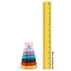 Bonfino Teddy Stacker Rings Toy for Kids BPA-Free Educational Sorting & Stacking Tower Smooth Rounded Edges Interactive Learning Toy Improves Hand-eye Coordination Gifting Idea for Toddlers