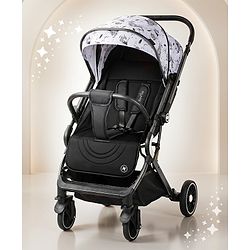 Bonfino Triton Ace Landscape Stroller with Reversible Handle - White| Safety Harness| Suspension Wheels| Swivel Lock| Linked Brake| Reclining Seat| Adjustable Leg Rest| Foldable Canopy