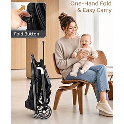 Bonfino Triton Ace Landscape Stroller with Reversible Handle - Black| Safety Harness| Suspension Wheels| Swivel Lock| Linked Brake| Reclining Seat| Adjustable Leg Rest| Foldable Canopy