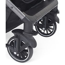 Bonfino Triton Ace Landscape Stroller with Reversible Handle - Black| Safety Harness| Suspension Wheels| Swivel Lock| Linked Brake| Reclining Seat| Adjustable Leg Rest| Foldable Canopy