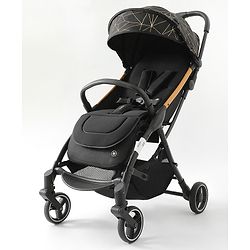 Bonfino MagicFold Lightweight Stroller - Black| One Press AutoFold| Cabin-Friendly Design| Multi Recline| Safety Harness| EN1888 Certified| Suspension Wheels| Aluminum Frame| Concealed Link Brake