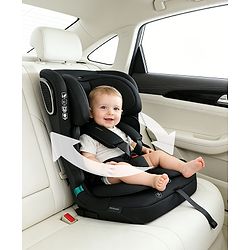 Bonfino Secure Ride Flexi Foldable ISOFIX Forward Facing Car Seat Black| iSize & R129 Certified| Top Tether| SPS Side Protection| Adjustable Headrest & Harness| Foldable & Space-Saving| 4-12 years