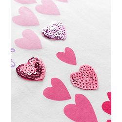 Bonfino 100% Cotton Oversized Drop Shoulder Half Sleeves T-Shirt With Heart Print & Sequin - White