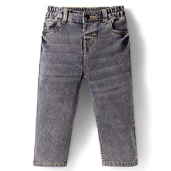 Bonfino Woven Full Length Baggy Fit Washed Jeans - Grey