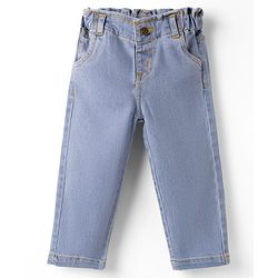 Bonfino Cotton Woven Full Length Washed Jeans - Light Blue