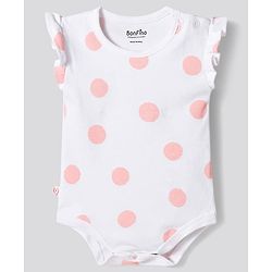 Bonfino 100% Cotton Knit Frill Sleeves Onesies with Heart & Polka Dot Print Pack of 3 - Multicolor