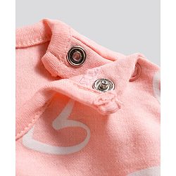 Bonfino 100% Cotton Knit Frill Sleeves Onesies with Heart & Polka Dot Print Pack of 3 - Multicolor