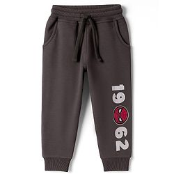 Bonfino Marvel Terry Knit Full Sleeves Oversized Sweatshirt & Lounge Pant Set with Spiderman Graphic - Charcoal Grey