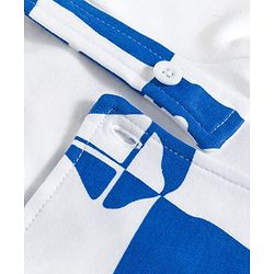 Bonfino 100% Cotton Knit Half Sleeves Beach Theme Printed Dunagree with T-Shirt - White