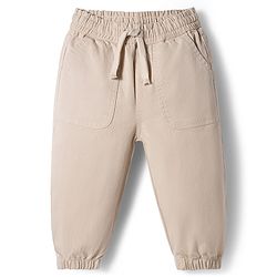 Bonfino Woven Full Length Twill Lycra Solid Joggers  - Off White