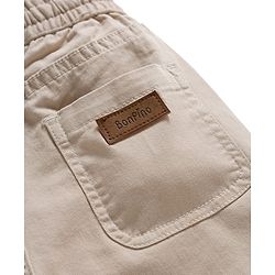 Bonfino Woven Full Length Twill Lycra Solid Joggers  - Off White