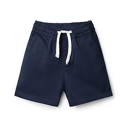 Bonfino Cotton Spandex Woven Knee Length Twill Lycra Solid Shorts - Navy Blue
