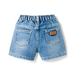 Bonfino Woven Knee Length Washed Denim Skort - Blue