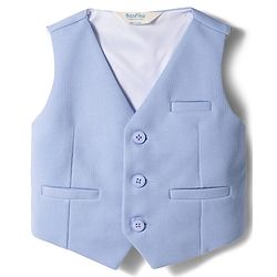 Bonfino Woven Half Sleeves Solid 3 Piece Party Suit With Bow - Light Blue