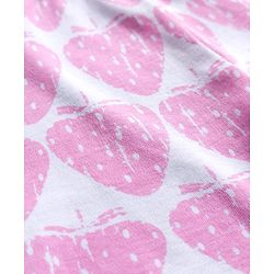 Bonfino 100% Cotton Knit Knee Length Strawberry Printed Shorts Pack of 2 - Pink