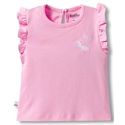 Bonfino 100% Cotton Knit Frill Sleeves Striped T-Shirts with Floral Print Pack of 3 - Multicolor