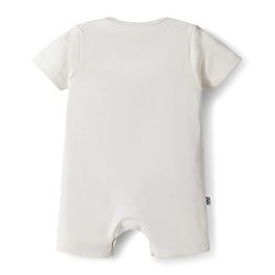 Bonfino 100% Cotton Knit Half Sleeve Car Printed Front Open Rompers Pack Of 2 - White