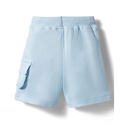 Bonfino 100% Cotton Knit Drop Shoulder Half Sleeves Oversized Hooded T-Shirt & Cargo Shorts Set with Racing Print - Light Blue & White