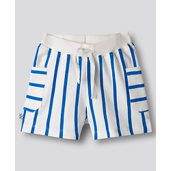 Bonfino 100% Cotton Knit Above Knee Length Shorts with Stripes Pack of 3 - White & Lavender