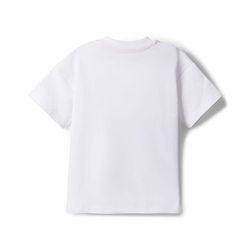 Bonfino 100% Cotton Knit Drop Shoulder Half Sleeves Oversized T-Shirt & Shorts Set With Floral 3D Applique - White