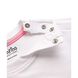 Bonfino 100% Cotton Knit Drop Shoulder Half Sleeves Oversized T-Shirt & Shorts Set With Floral 3D Applique - White