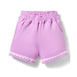 Bonfino 100% Cotton Knit Frill Sleeves T-Shirt & Shorts Set with Sequin Detailing & Kitty Print - Purple
