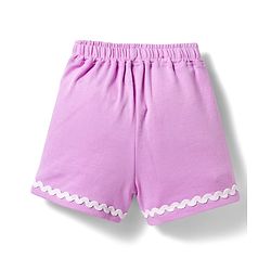 Bonfino 100% Cotton Knit Frill Sleeves T-Shirt & Shorts Set with Sequin Detailing & Kitty Print - Purple