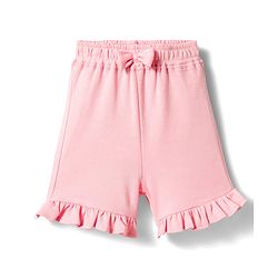 Bonfino 100% Cotton Knit Half Flutter Sleeves T-Shirt & Shorts Set With Floral Embroidery - Light Pink