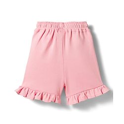 Bonfino 100% Cotton Knit Half Flutter Sleeves T-Shirt & Shorts Set With Floral Embroidery - Light Pink