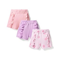 Bonfino 100% Cotton Woven Shorts With Frill & Polka Dots Print Pack Of 3 - Multicolour
