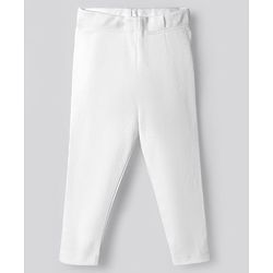 Bonfino 100% Cotton Knit Solid Color Leggings Pack of 3 - White & Pink