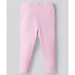 Bonfino 100% Cotton Knit Solid Color Leggings Pack of 3 - White & Pink
