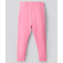 Bonfino 100% Cotton Knit Solid Color Leggings Pack of 3 - White & Pink
