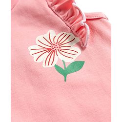 Bonfino 100% Cotton Knit Flutter Sleeves Polka Dots & Floral Printed Rompers Pack of 4 - Pink, White & Peach