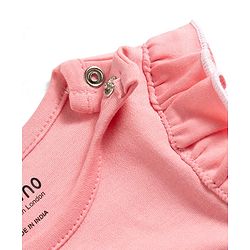 Bonfino 100% Cotton Knit Flutter Sleeves Polka Dots & Floral Printed Rompers Pack of 4 - Pink, White & Peach