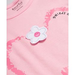 Bonfino 100% Cotton Knit Flutter Sleeves T-Shirts with 3D Applique & Shorts Pack of 2 - Pink & Purple
