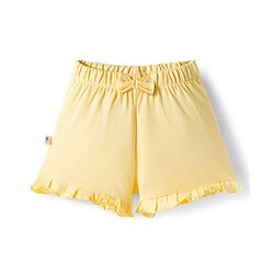 Bonfino 100% Cotton Knit Shorts with Ice Cream Print & Bow Applique Pack of 3 - Purple Pink & Yellow