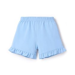 Bonfino 100% Cotton Knit Sleeveless T-Shirt & Shorts Set with Whale Print & 3D Applique - Blue