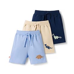 Bonfino 100% Cotton Knit Above Knee Length Dino Printed Shorts Pack Of 3 - Multicolour