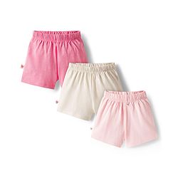 Bonfino Cotton Knit Solid Colour Shorts Pack Of 3 - Pink White & Fuchsia