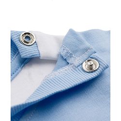 Bonfino 100% Cotton Drop Shoulder Oversized Color Block Front Printed Half Sleeve T-Shirt & Cargo Shorts Set - Blue & White