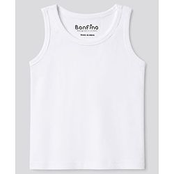 Bonfino Cotton Elastane Knit Sleeveless Solid Vests Pack of 5 - Multicolor